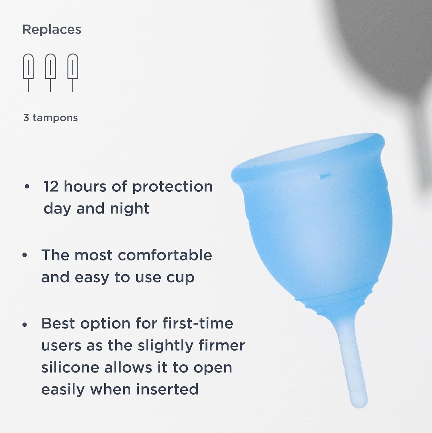 Saalt Menstrual Cup – Reusable Period Cup – Made for Comfortable, Leak-Free Protection Up to 12 Hours – BPA & Latex Free – Includes Cup & Carry Bag (Small, Ocean Blue)