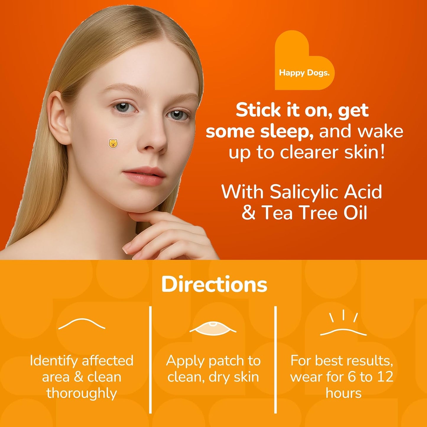 BioSwiss Pimple Patches, Happy Dog Patch for Zits and Blemishes, Hydrocolloid Spot Stickers for Face and Skin, 100 Count