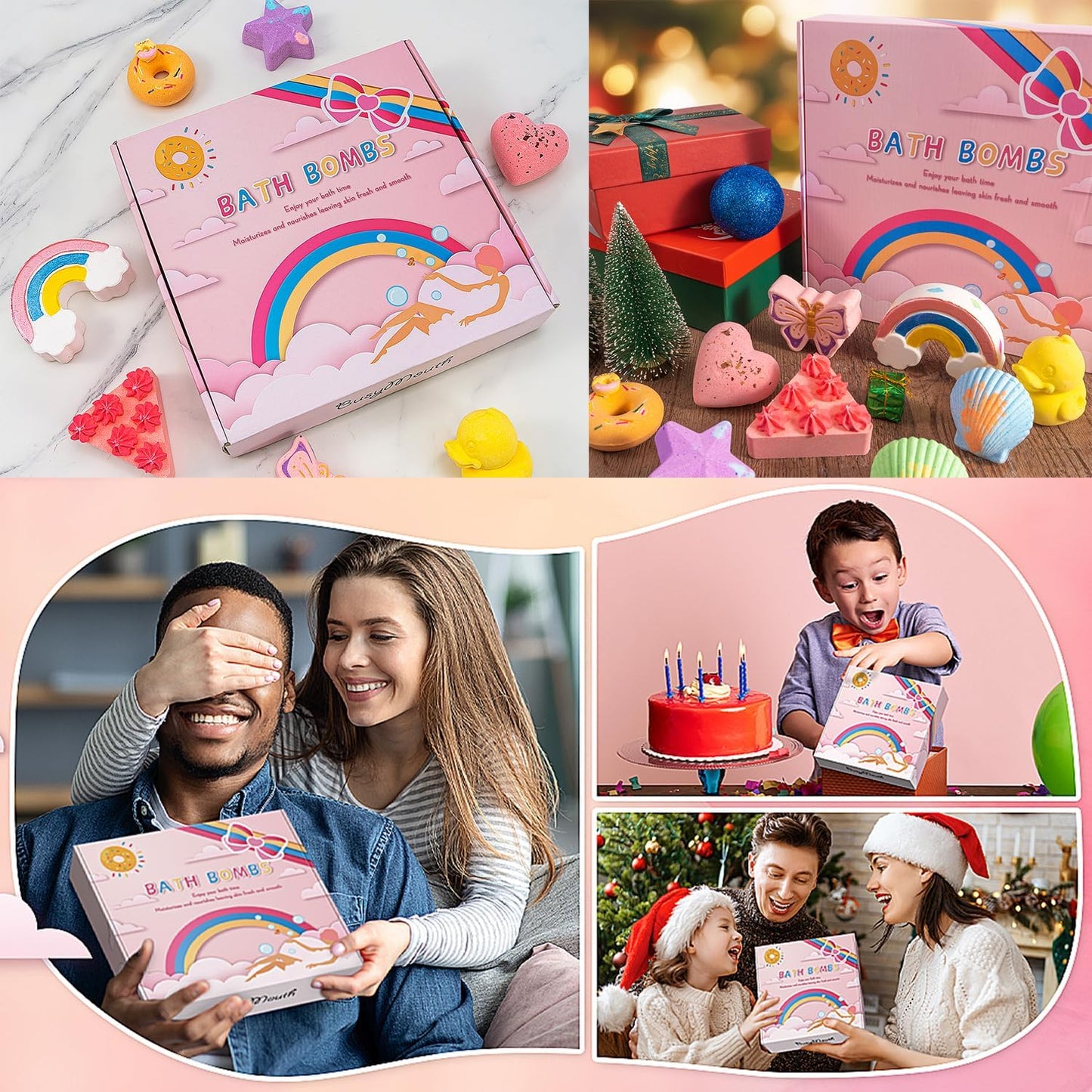 Bath Bombs Gifts Set, BusyMouth 9pc Kids Bath Bombs with Surprise Toys | Non-Toxic Bubble Bath | Birthday Gift Set for Girls & Boys Ideal Gift for Mother's Day Valentines