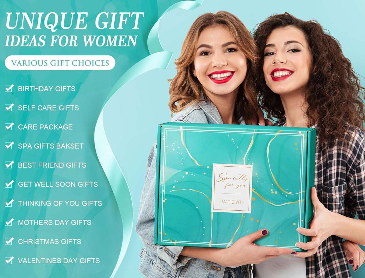 Birthday Gifts for Women Self Care Gifts Get Well Soon Gifts, Ocean Relaxing Spa Gifts Basket Care Package w/ Luxury Flannel Blanket, Unique Christmas Gifts Idea for Mom Her Friends Sister Wife