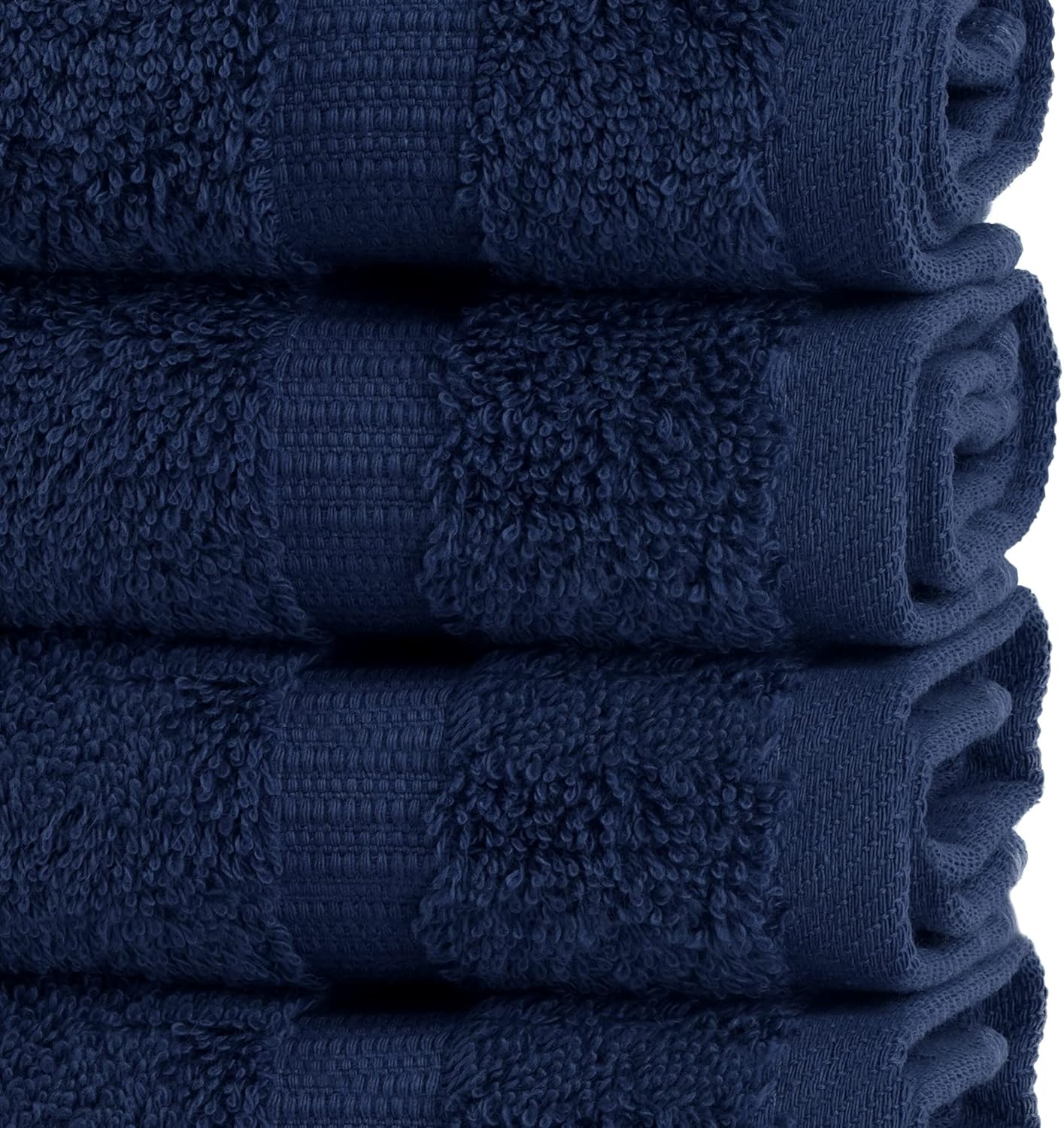 Chakir Turkish Linens | Hotel & Spa Quality 100% Cotton Premium Turkish Towels | Soft & Absorbent (4-Piece Washcloths, Navy)