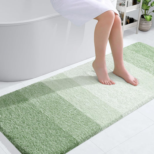 OLANLY Bathroom Runner Rugs 59x24, Extra Soft Absorbent Microfiber Bath Rugs, Rubber Backing, Quick Dry, Washable Bath Mats for Bathroom Floor, Tub and Shower, Home Decor Accessories, Sage Green