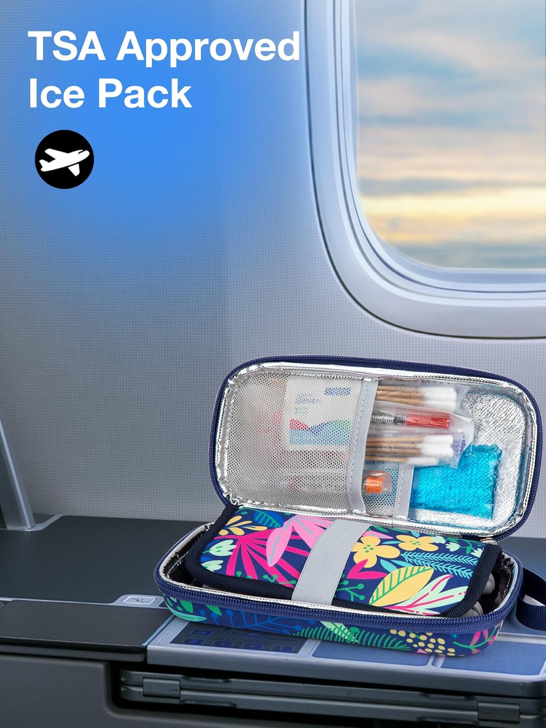 Leng Ke Ice Pack for Insulin Cooler Travel Case TSA Approved - Gel Ice Pack for Travel Medicine Organizer, Small Ice Packs for Diabetic Travel Case and Refrigerated Medicine Travel Case (2 Pack)
