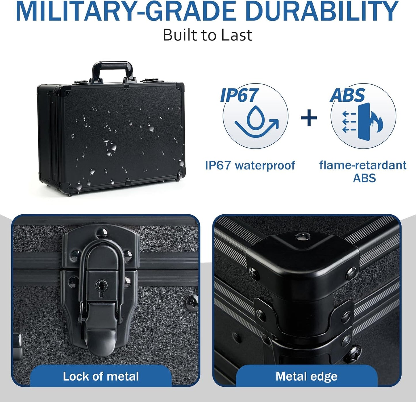 MoyRetty Professional Barber Case Portable Aluminum Organizer for Hair Stylists & Pet Groomers Hairdresser Tool Metal Buckle Box Organizer Traveling Suitcase (Simple)