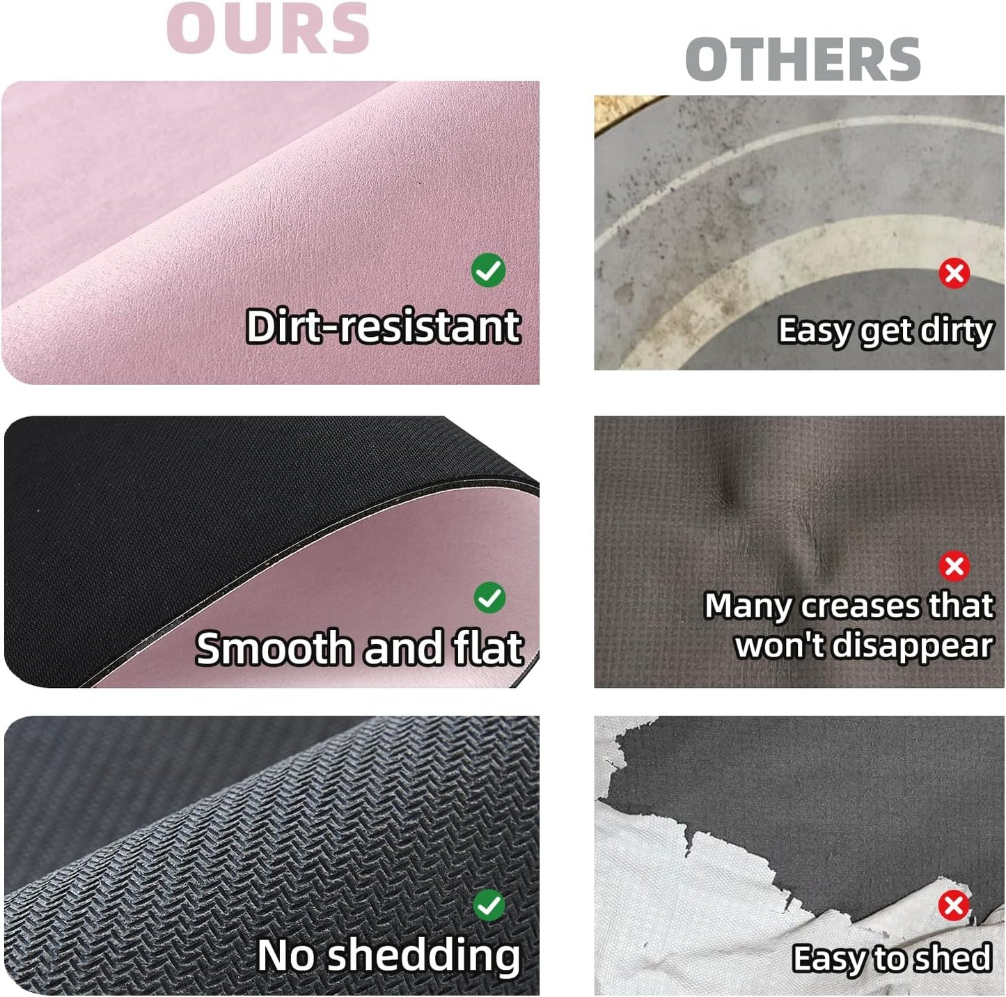 Toilet Rug, Thin Toilet Rugs U Shaped Washable Non Slip Absorbent Quick Dry Low Pile Toilet Mat, 20"x24" U Shape Pink