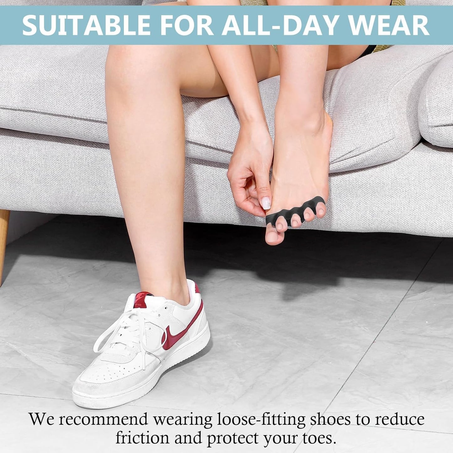 2PCS Toe Separators for Women and Men, Gel Toe Spacers for Pedicure and Foot Alignment, Comfortable Foot Care for Bunions and Overlapping Toes