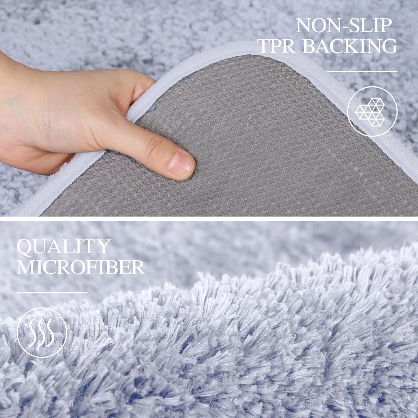 Walensee Large Bathroom Rug (24 x 72, Growing Blue) Extra Soft and Absorbent Shaggy Bath Mat Machine Washable Microfiber Non Slip Luxury Floor Mat