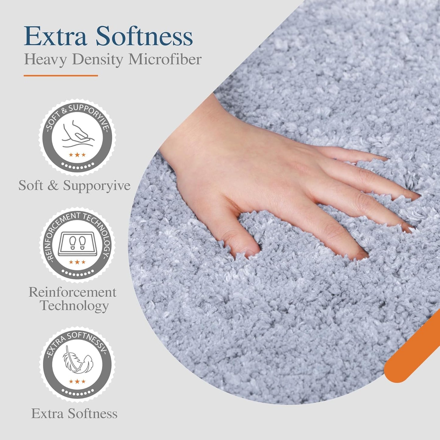 Walensee Large Bathroom Rug (24 x 60, Growing Blue) Extra Soft and Absorbent Shaggy Bath Mat Machine Washable Microfiber Non Slip Luxury Floor Mat