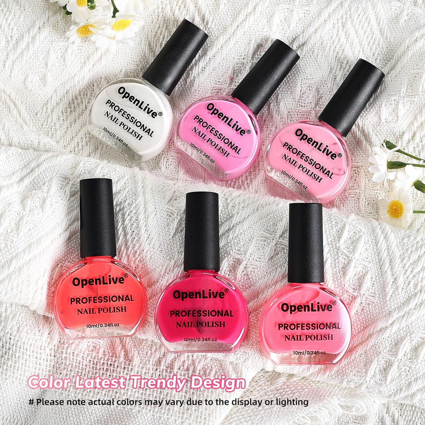 10ml 6 Colors Red Rose Pink Nail Polish Set Romantic Color Series Nail Polish Quick Dry Long Lasting Valentine's Day Gift for Her