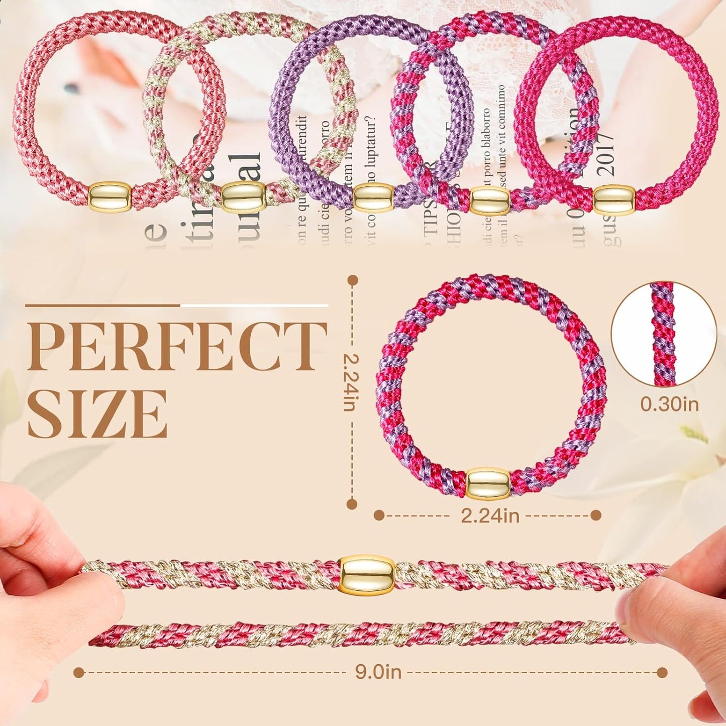 Hair Ties No Damage - 10PCS Ponytail Holders - Elastic Hair Ties for Thick Hair - Braided Hair Bands for Women Girls's Hair - Beautiful Girlfriends