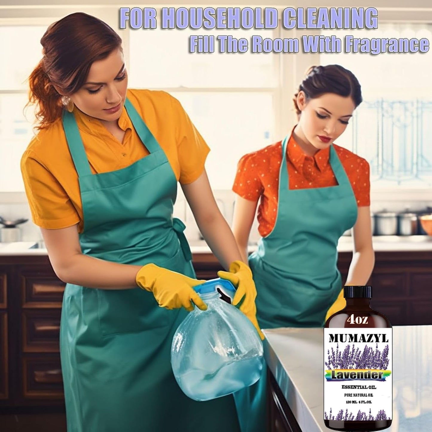 Lavender Essential Oil, Lavender Oil 4 Fl Oz 120ML for Diffuser Humidifier Yoga Cleaning DIY Candle Soap Making Essential Oils