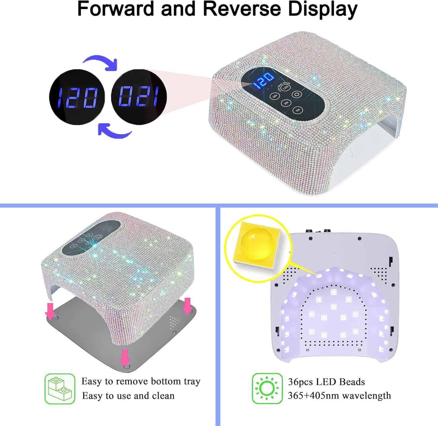 72W Cordless Led Nail Lamp, Rechargeable Nail Dryer, Portable Gel UV Led Nail Light with 4 Timer Setting Sensor, Professional Wireless Gel Nail Lights Nail Art Manicure Tools for Home and Salon
