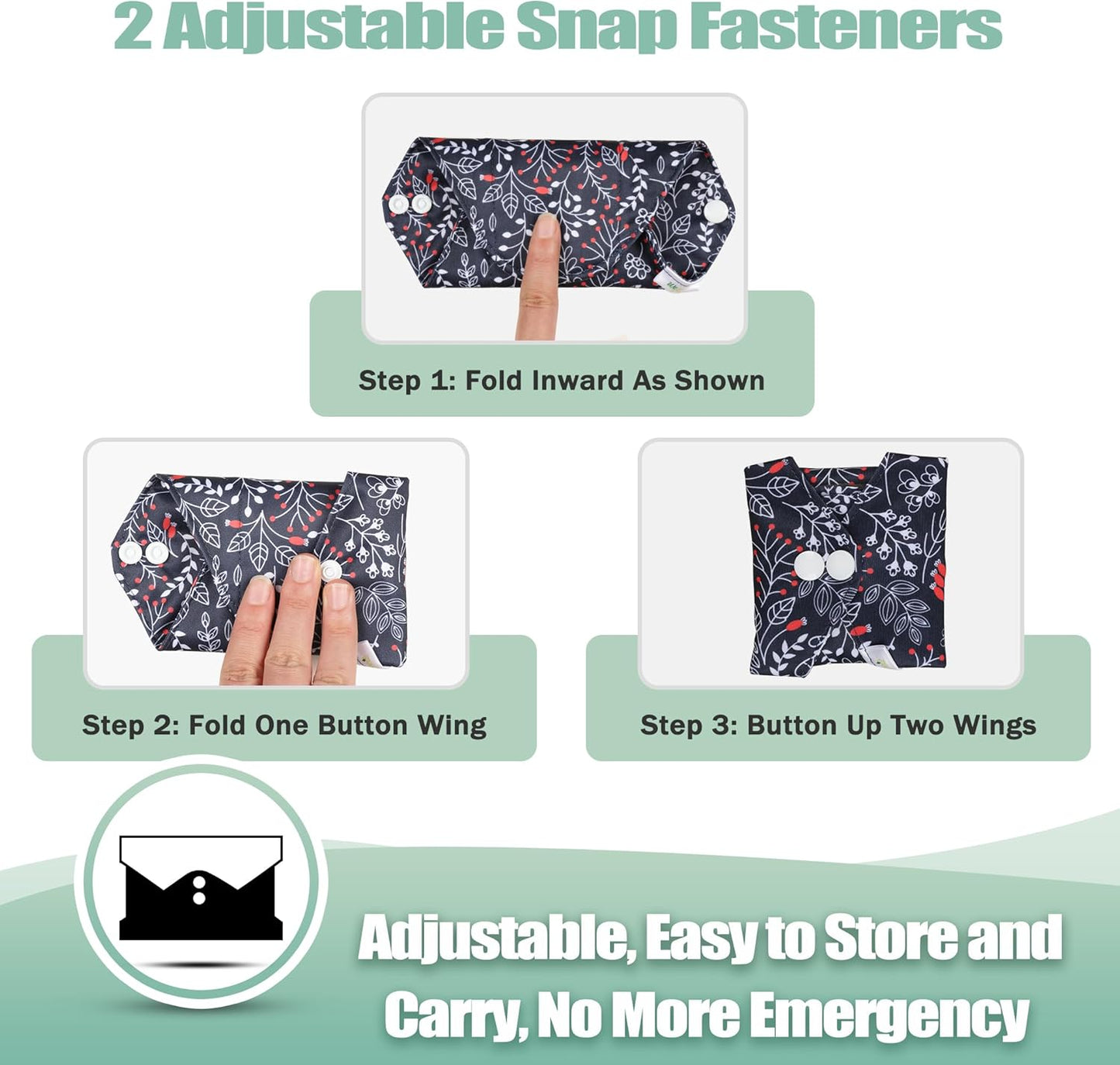 wegreeco Reusable Menstrual Pads - Reusable Sanitary Pads | Reusable Panty Liners | Soft Cloth Menstrual Pads - 6 Pack with 1 Cloth Wet Bag (Medium, Summer Flowers)