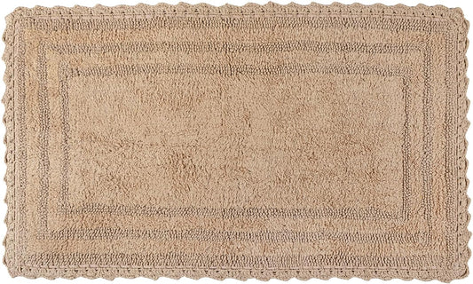 RAJRANG Bath Rug for Bathroom Kitchen Spa Sand Cotton Absorbent Soft Reversible Boho Bath Mat Rectangle 34x21 Inches