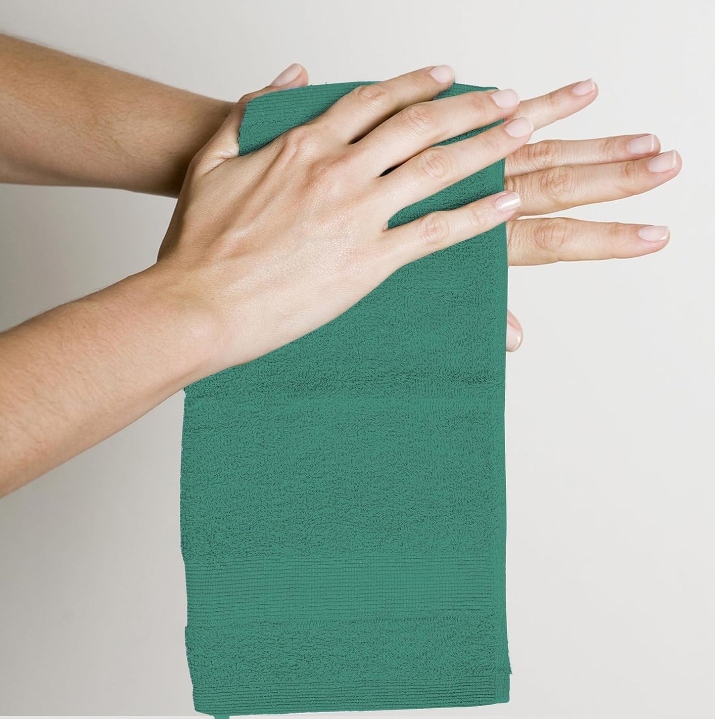 Premium Wash Cloths Pack of 12 (13" x 13") 100% Ring Spun Cotton | Luxury Washcloths | Ultra Soft Face Towels | Highly Absorbent Wash Cloths for face (Dusty Green)