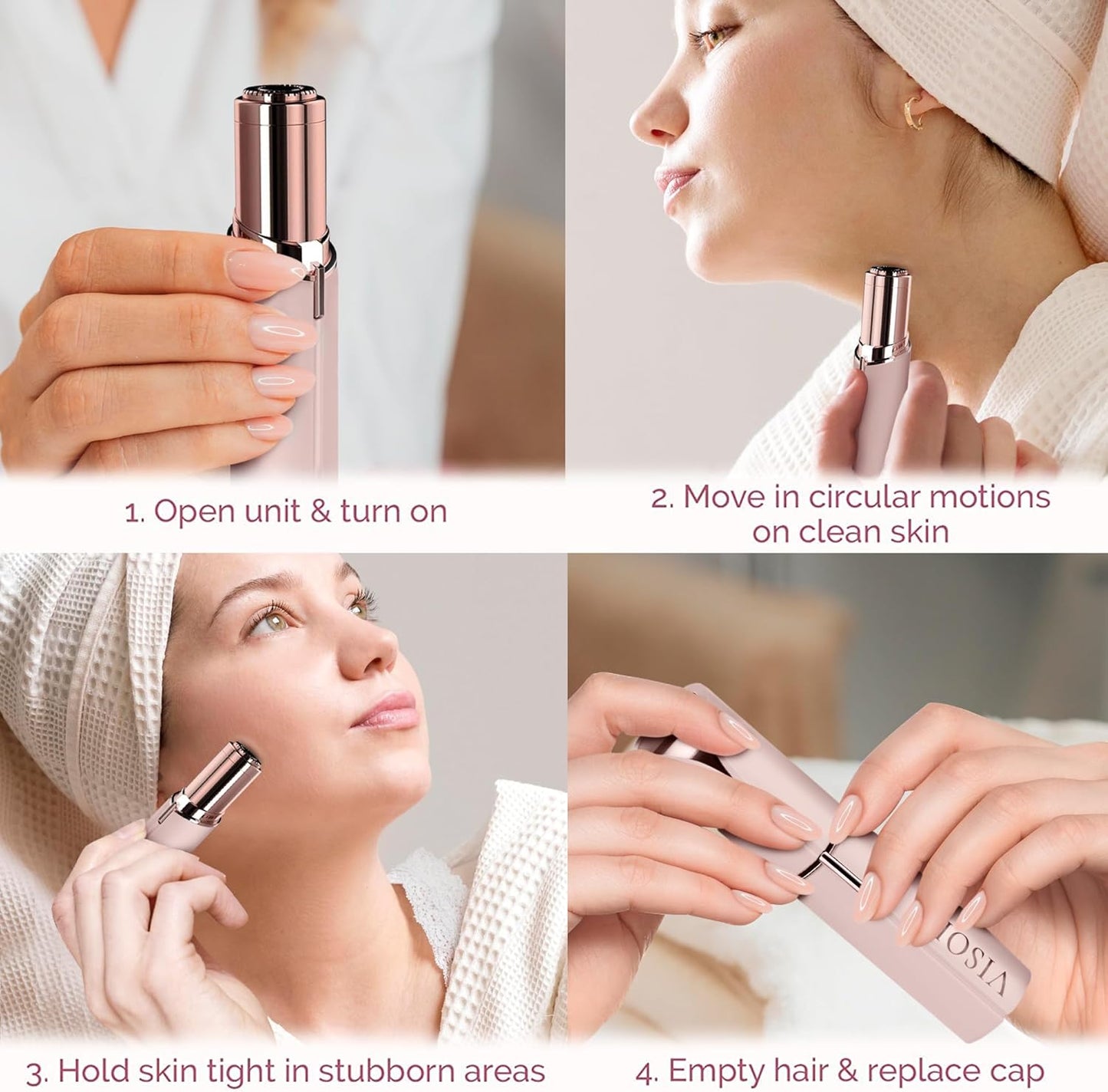 Facial Hair Removal for Women | Electric Razor Device Small Mustache Dermaplaning Remover Tools Tweezers Epilator Trimmer Face Dermaplane Shavers Beauty Gadgets Set Accessories by VISOFO (Agate)