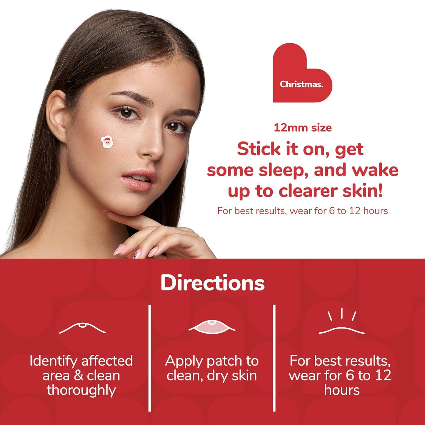 BioSwiss Pimple Patches, Christmas Acne Patch for Zits and Blemishes, Hydrocolloid Spot Stickers for Face and Skin, 72 Count