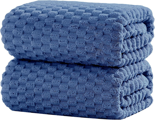 Extra Large Bath Towel Sheet-40x80 Inches Oversized,Super Soft,Quick Dry,Microfiber Shower Towels Highly Absorbent,Plush Bathroom Towels for Adults, Premium Quality (Blue, 2PCS)
