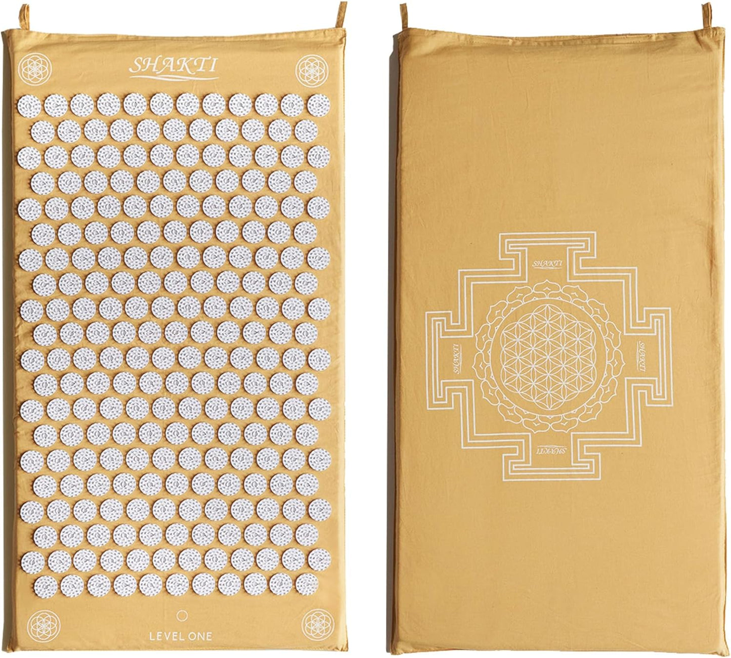 ShaktiMat Classic Acupressure Mat, Light Intensity in Yellow, Relieves Stress & Tension, Promotes Relaxation & Focus | Similar to Acupuncture, No Needles Required | FSA/HSA Eligible