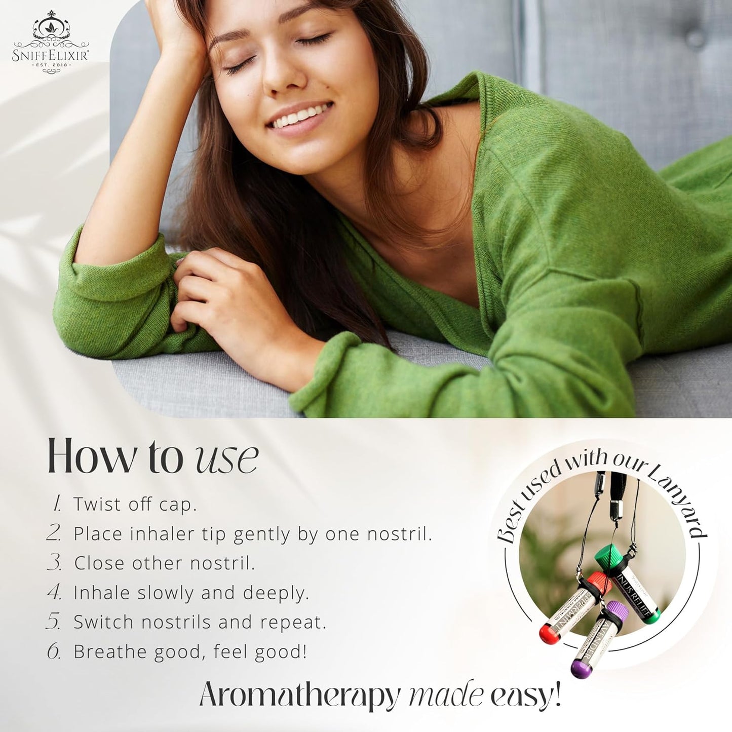 2 Pack Peppermint Inhaler Plus Sinus Nasal Inhaler – Aromatherapy Sticks for Sinus Pressure, Nausea Inhaler, Migraine Stick & Motion Sickness – Portable Essential Oil Inhalers for Adults