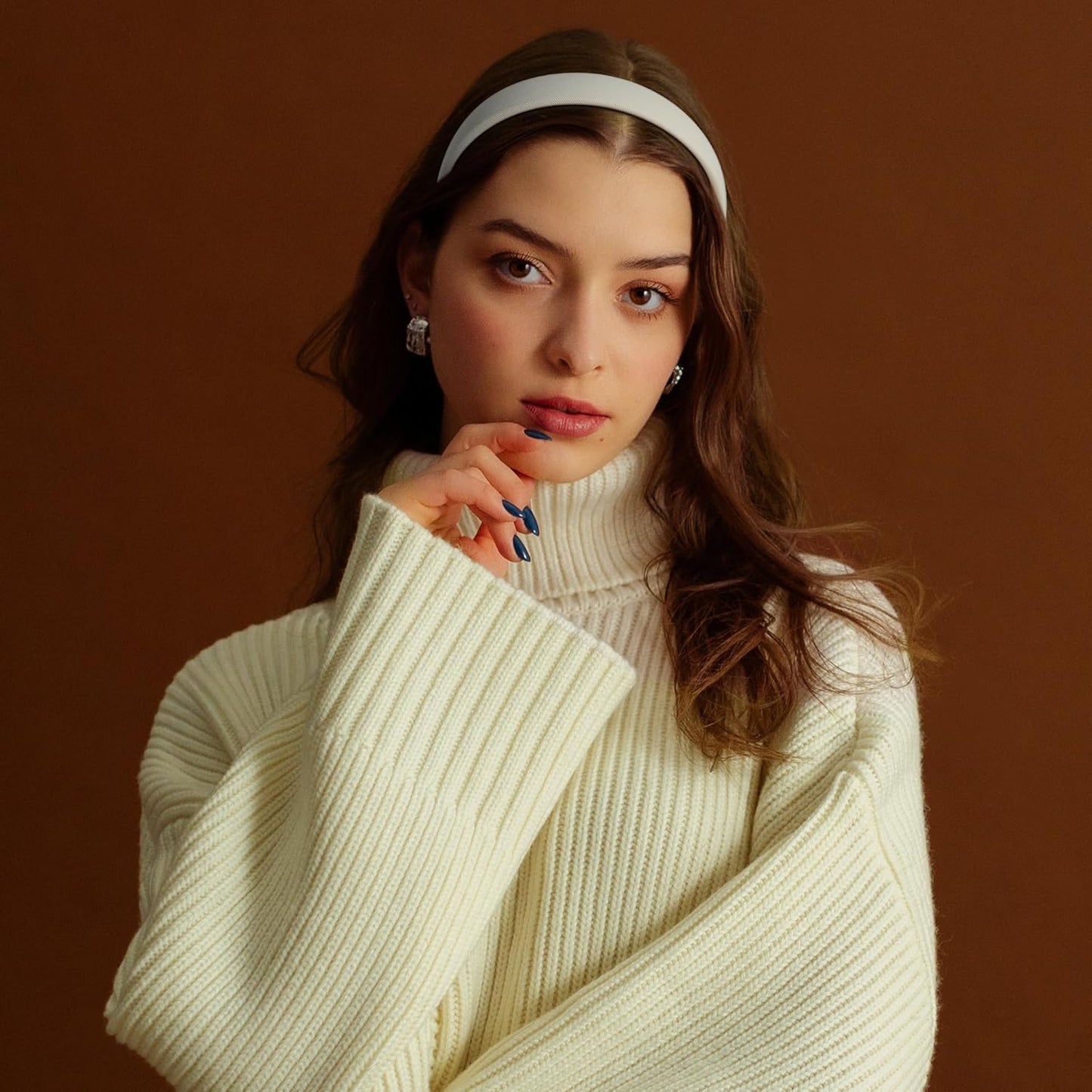 6PCS Headbands for Women – 1 Inch Wide Non-Slip Elastic Hair Bands, Thick Solid Color Headbands for Girls & Women's Hair Accessories, Trendy Fall Style