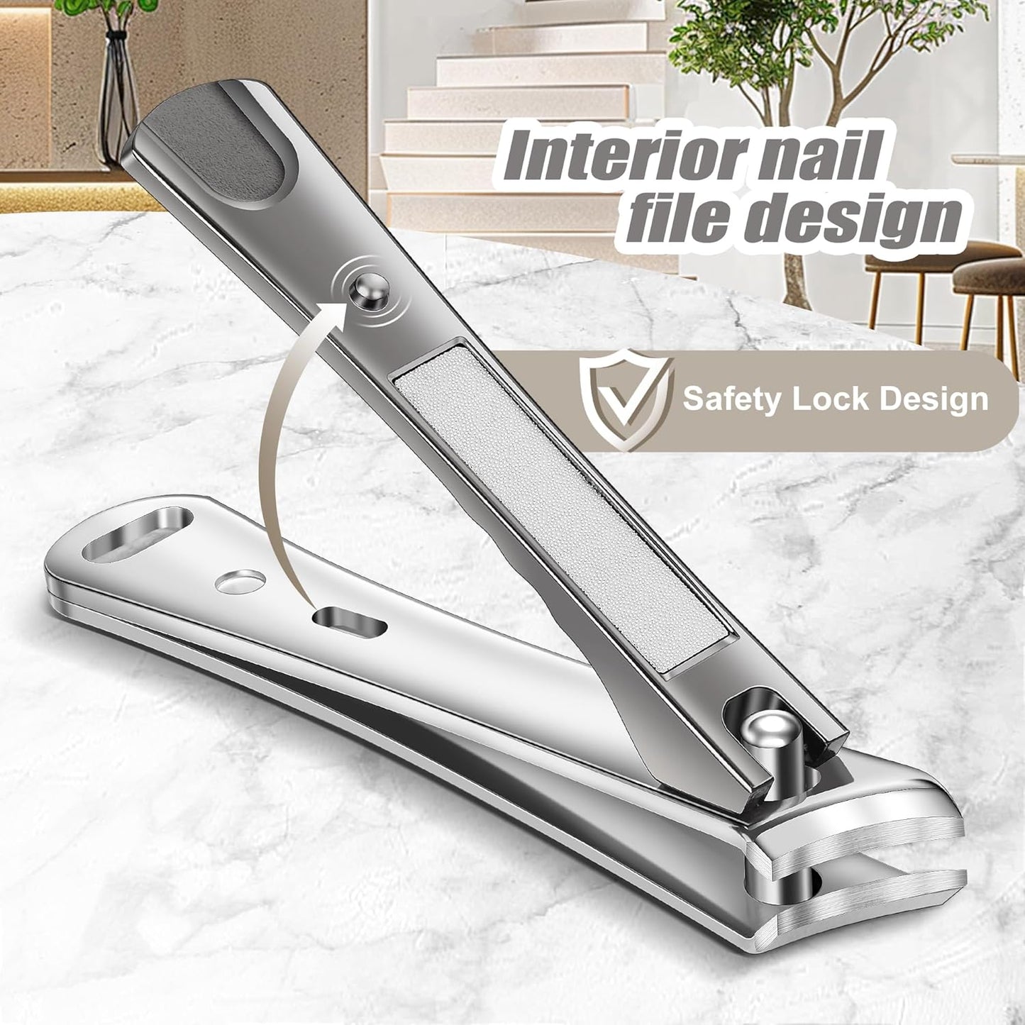 Nail Clipper Set, Premium Sharp Toenail Clippers & Fingernail Clipper, Nail Cutter, Nail Clippers for Adult Men Women Seniors, Black