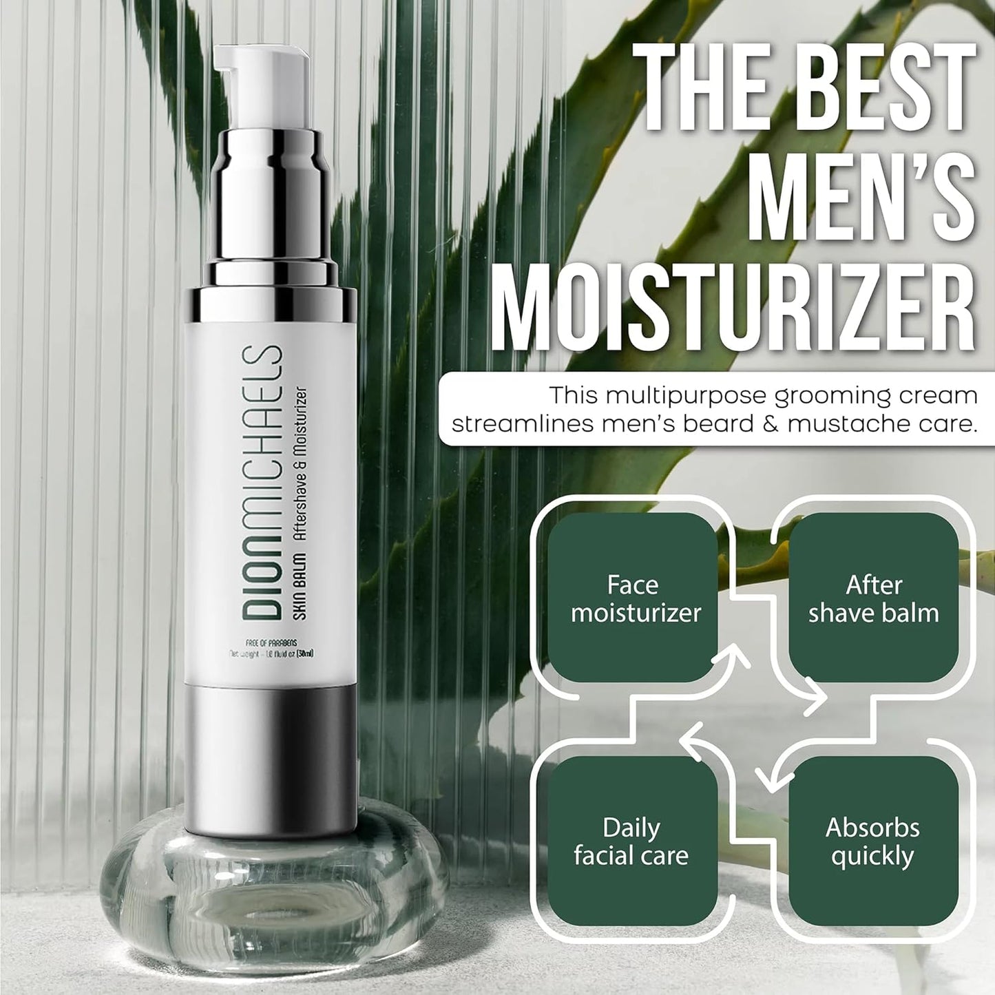 2-Pack Shaving Cream Set for Men - Includes 3oz 4-in1 Shaving Cream, Facial Cleanser, Beard Care, Face Moisturizer & 1oz 2-in1 Aftershave Balm & Moisturizer for Men - For All Skin Types