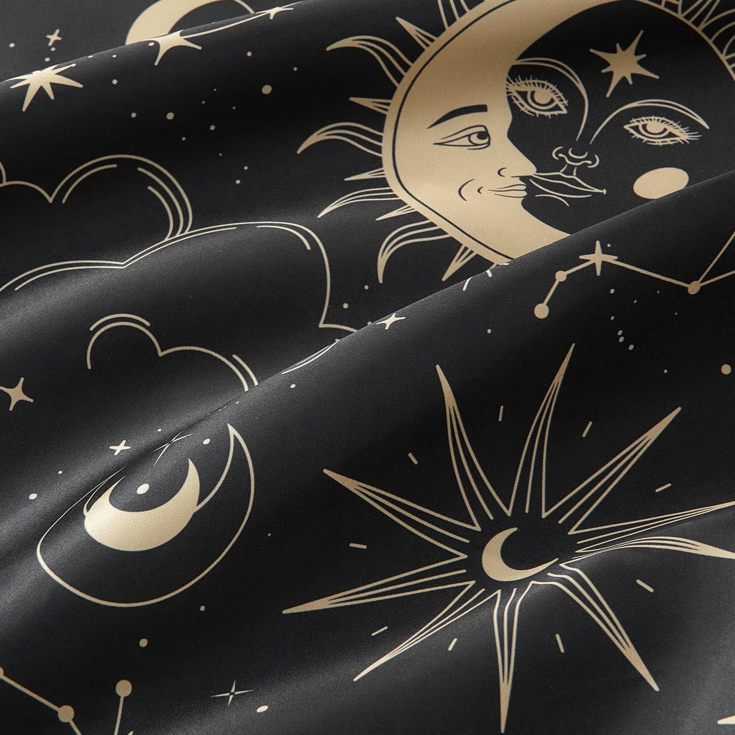 EXQ Home Satin Pillowcase for Hair and Skin - Black Printed Silk Pillowcase 2 Pack 20x26 inches - Standard Satin Pillow Cases Set of 2 with Envelope Closure, Gifts for Women Men