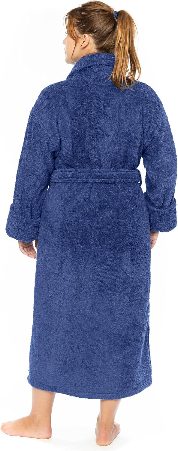 Classic Turkish Towels CTT Premium 100% Turkish Cotton Terry Cloth Bath Robe for Women & Men, Soft & Plush Long Unisex Robe