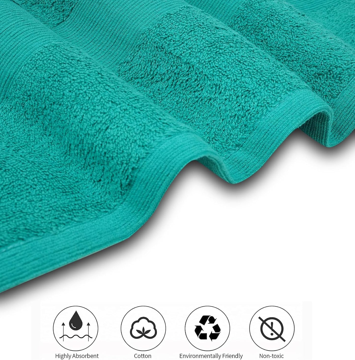 Softolle Luxury Bath Towels Set of 4 (27” x 54”) | Towels for Bathroom | Super Soft | Highly Absorbent Towels for Home, Spa, Gym (Teal)