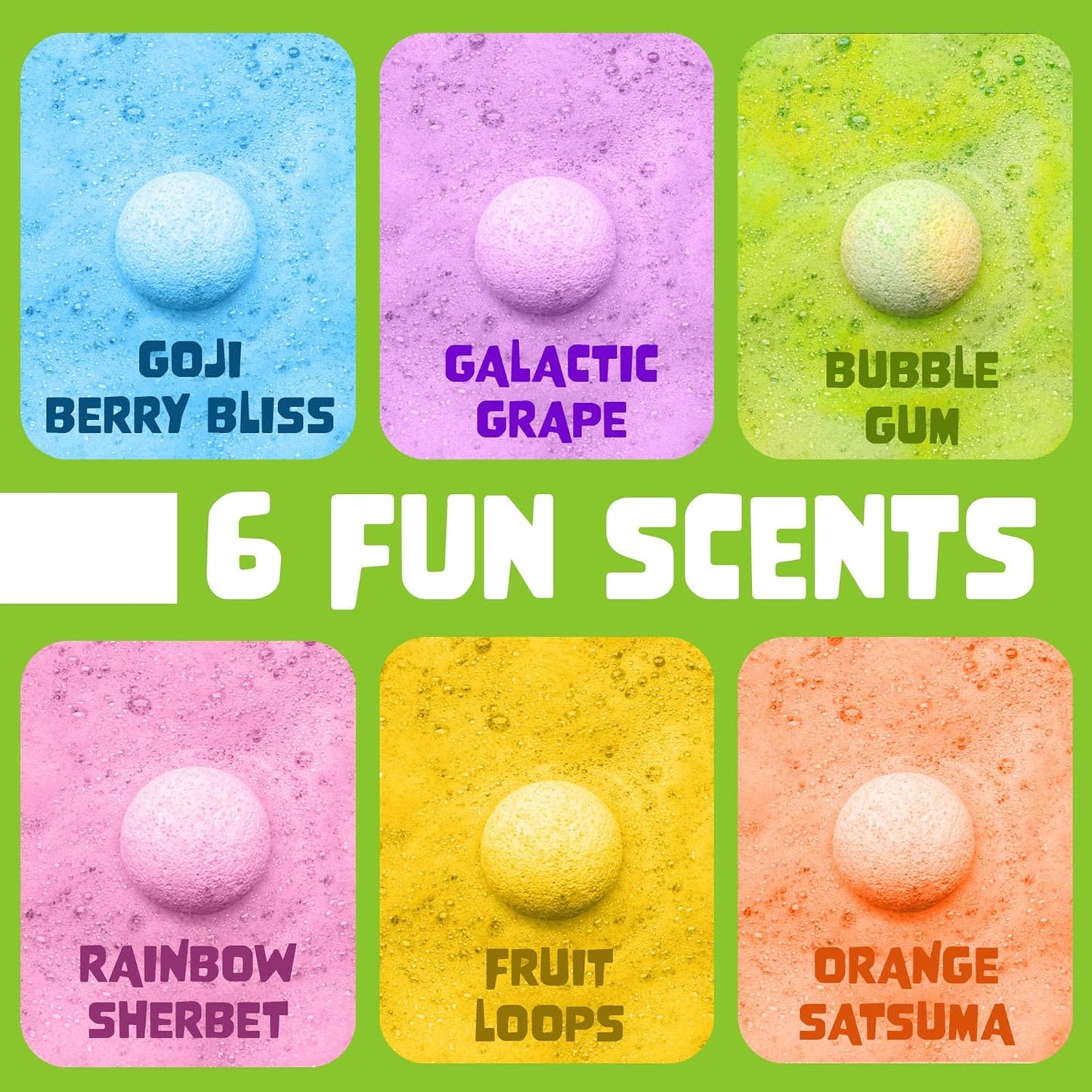 Bubble Bombs for Kids with Surprise Bath Slime Inside (6 Pack) - Colorful Sensory Toys Inside for Boys & Girls – Fizzes, Foams & Bubbles, Fruity Scents, Made in USA by Two Sisters