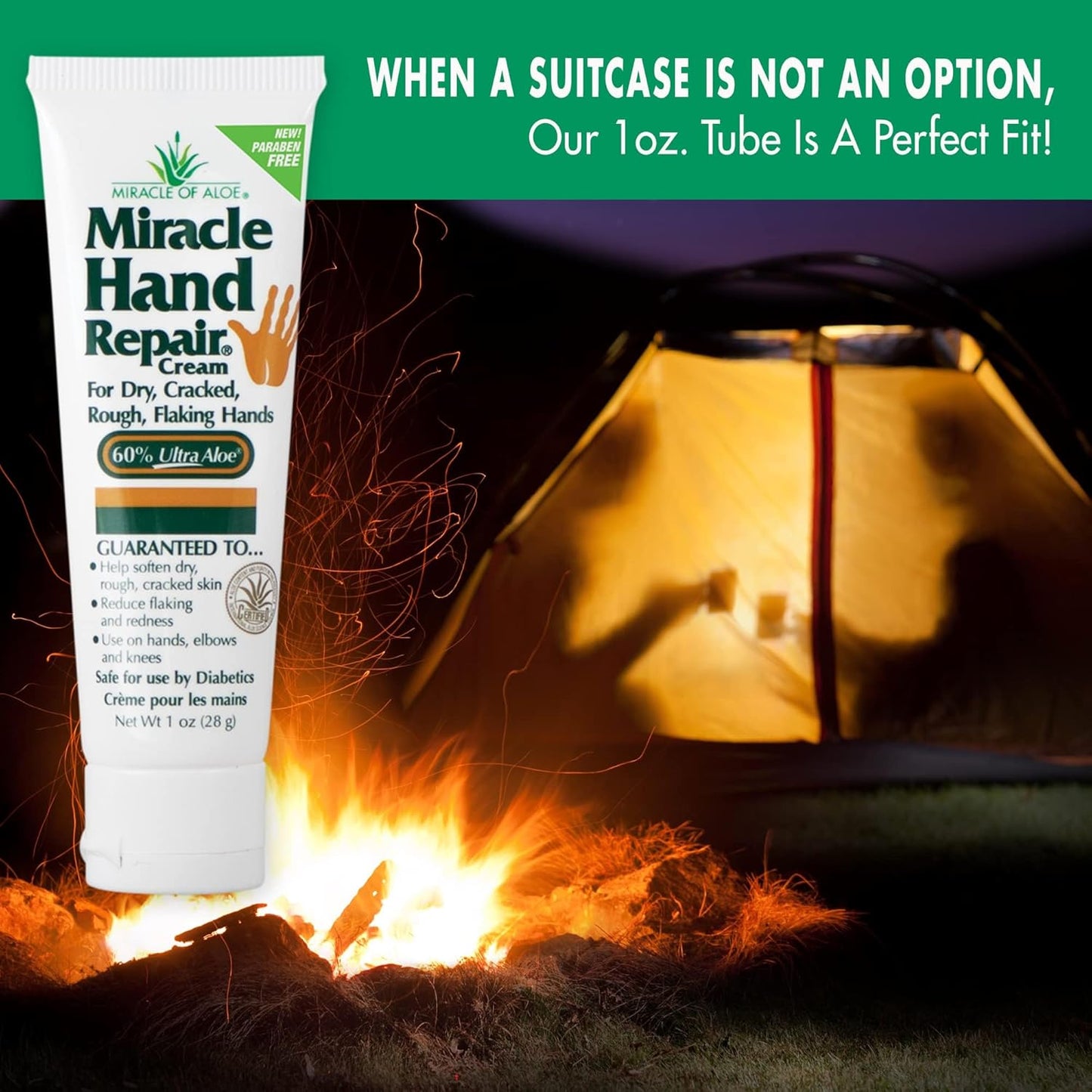 Miracle Hand Repair Cream for Dry Cracked Hands 1 oz Best Healing Hand Cream with 60% Aloe Vera - Non-Greasy Moisturizer for Working Hands - Fast Absorbing Lotion for Extremely Dry Skin (12-Pack)