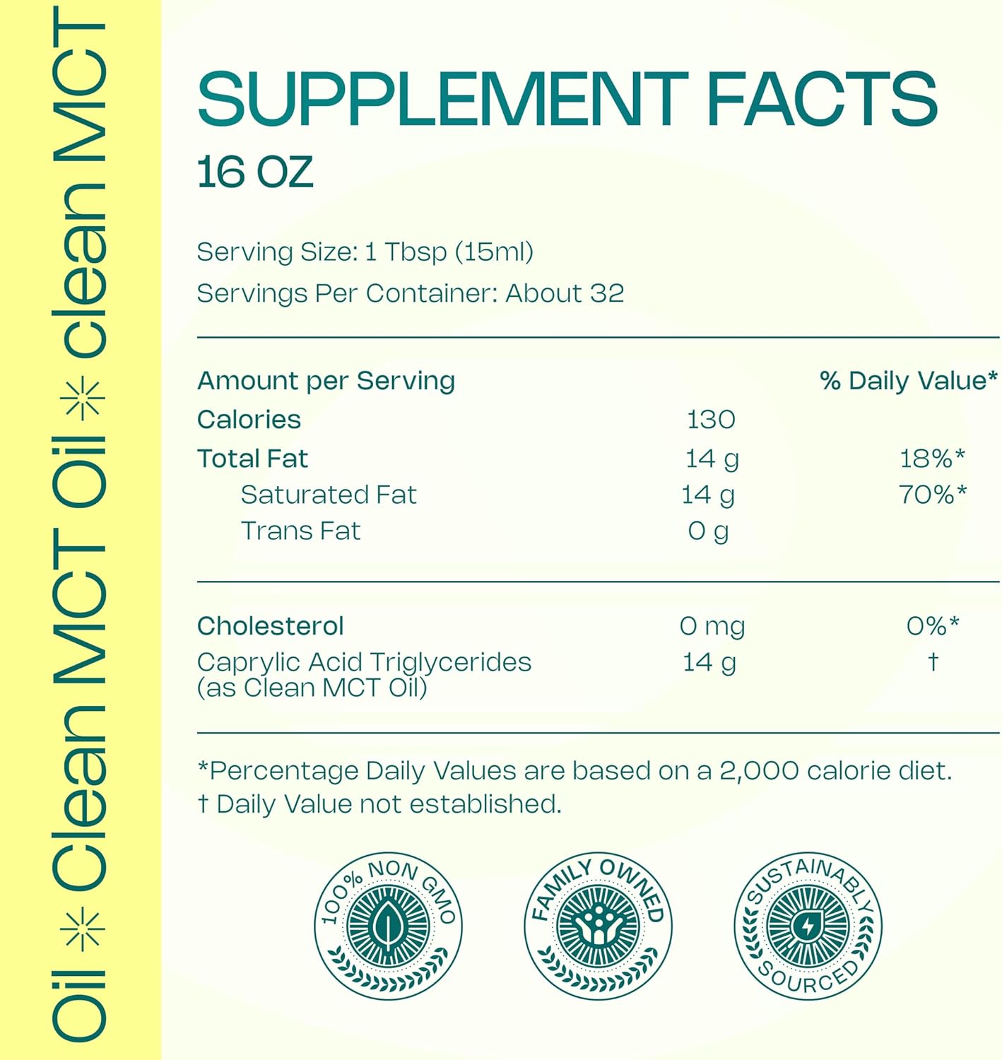 LevelUp Clean MCT Oil - 100% Caprylic C8 for Energy, Focus, Weight Management, Gut Health, Brain Superfuel - Keto Supplement for Ketogenic Coffee and Ketones - Non-GMO (16 oz Glass Bottle)