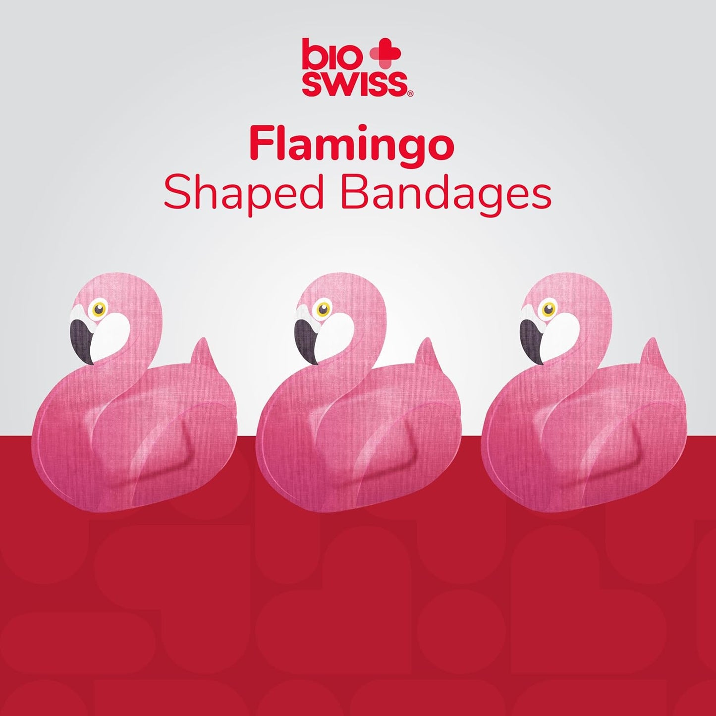BioSwiss Kids Bandages, Flamingo Shaped Self Adhesive Bandage Set, Latex Free, Sterile Wound Care, 24 Count