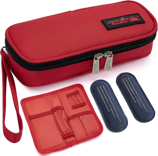 apollo walker Insulin Cooler Travel Case Diabetic Medication Cooler with Ice Packs and Insulation Liner Insulin Cooler Travel case TSA Approved
