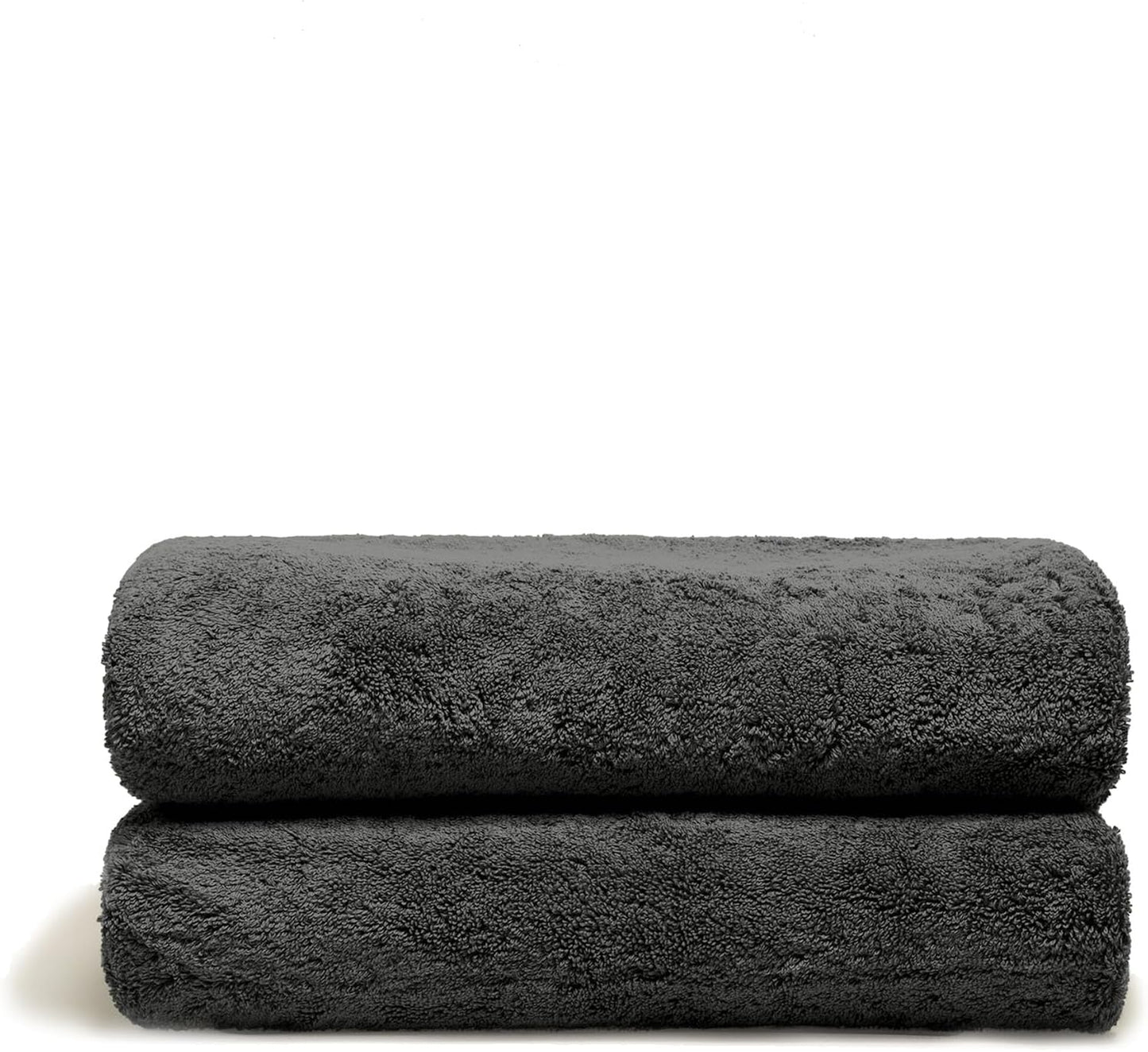 Italic Ultraplush 100% Australian Cotton Towels - Set of 2 Luxury Bath Towels, Quick Dry Plush and Absorbent, Heavy Duty Large Bath Towels, 800GSM Towels for Bathroom & Spa (Charcoal)