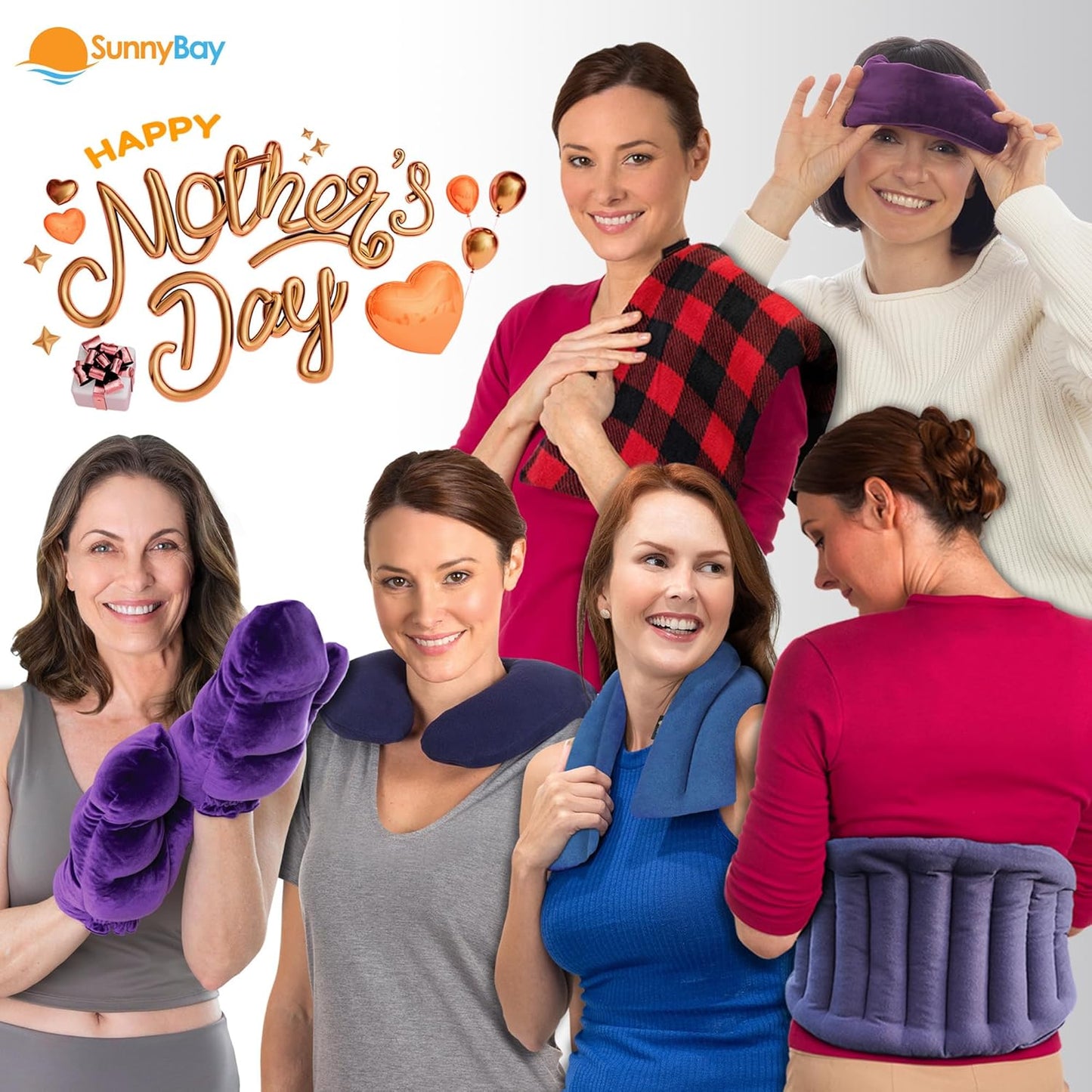 SunnyBay Microwave Heating Pad for Neck and Shoulders, Versatile Bean Bag Moist Heating Pad, Microwavable Neck Wrap, Weighted Hot or Cold Therapy, Made in USA (Purple)