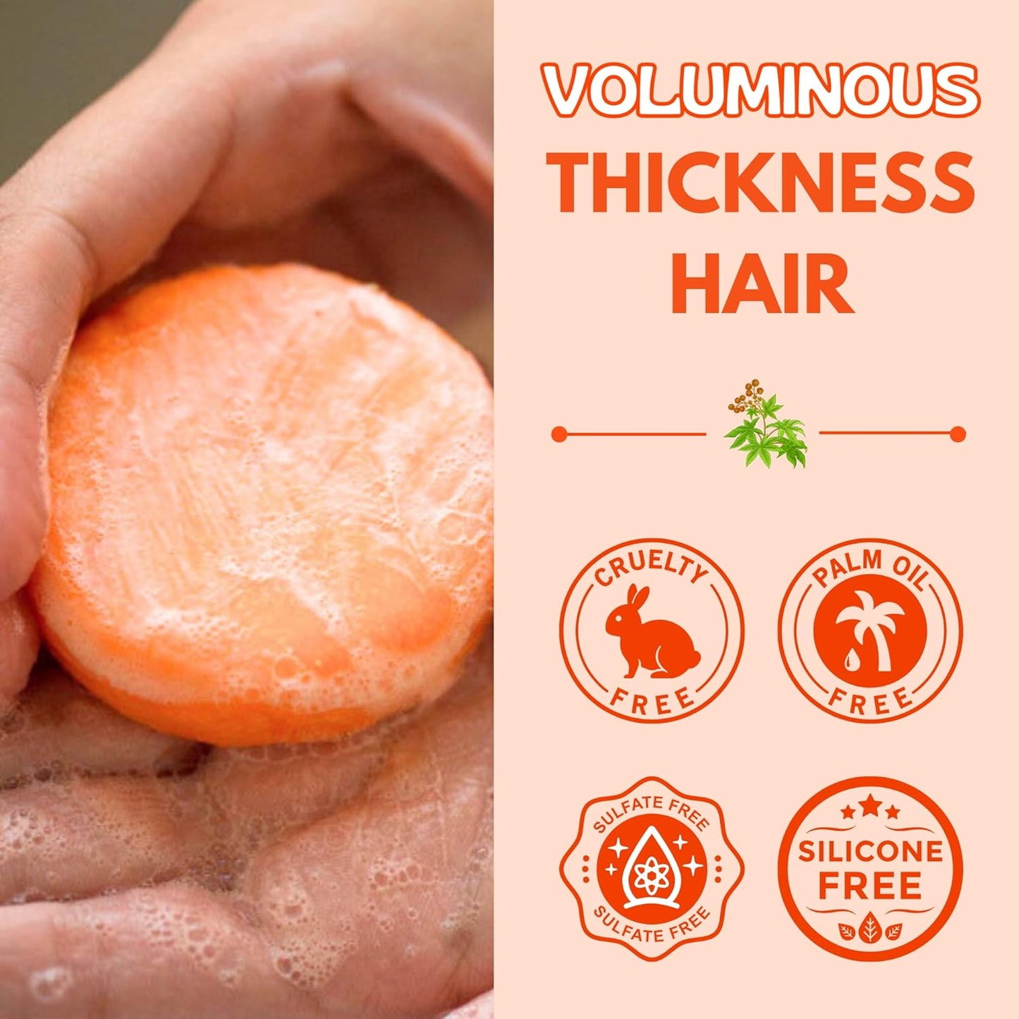 Castor Oil Shampoo and Conditioner Bar Set 3 - Hair Growth, Regrowth, Anti Hair Loss- Natural Solid Shampoo Soap Bars Set for Women with Straight, Curly Hair for Thinning, Thickening