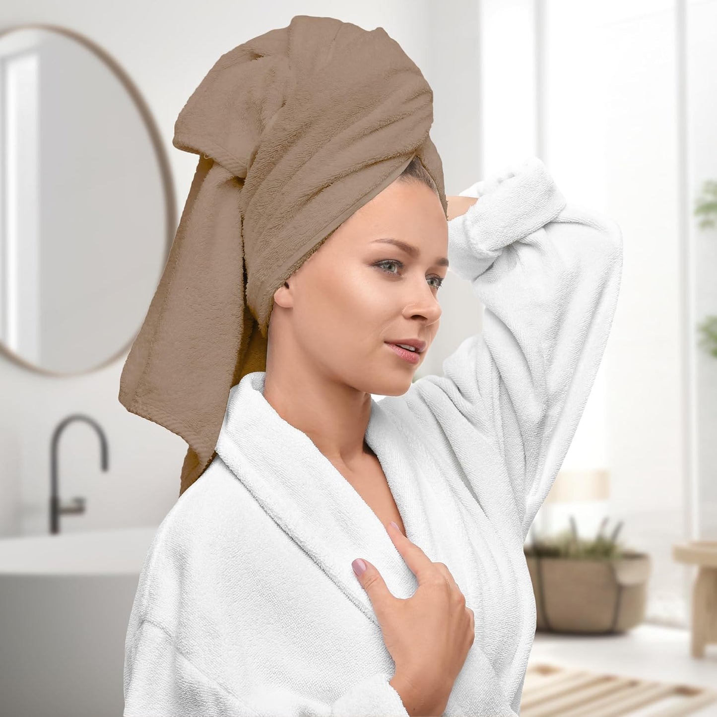 Avalon Towels Beige Bath Towels Set of 4 pcs (27x54 inches), 100% Cotton Towel Absorbent and Quick Dry Beige Towels for Bathroom, Super Soft and Perfect for Daily Use