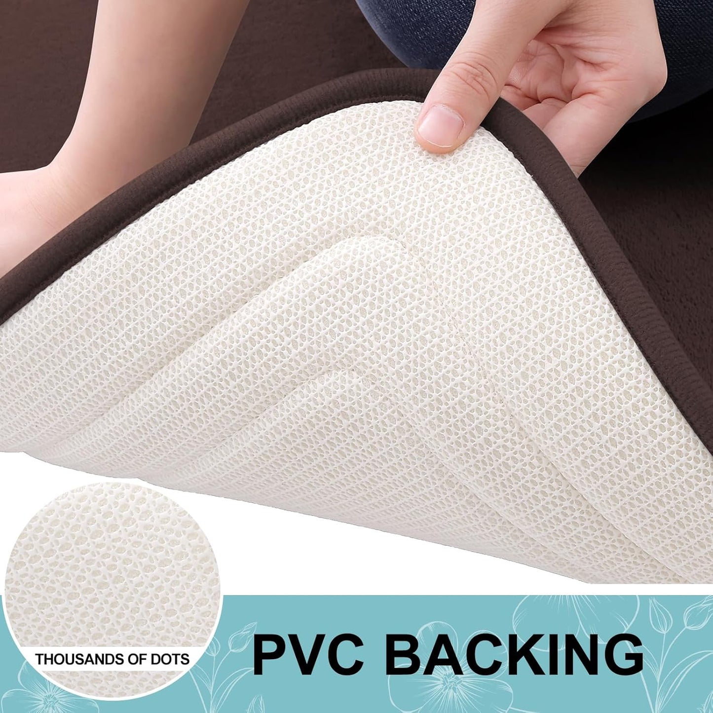 Grandaily Memory Foam Bath Mat Rug 59x24, Ultra Soft, Non-Slip and Absorbent Bathroom Rugs, Machine Wash Dry, Comfortable Bath Carpet for Bathroom Floor, Tub and Shower, Brown