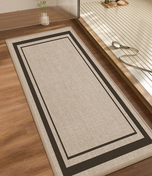 chakme Bathroom Rugs Mat 47x17, Ultra Thin Non Slip Bath Rug Runner Quick Dry Absorbent Bath Mat for Bathroom, (Light Beige, 47"x17")