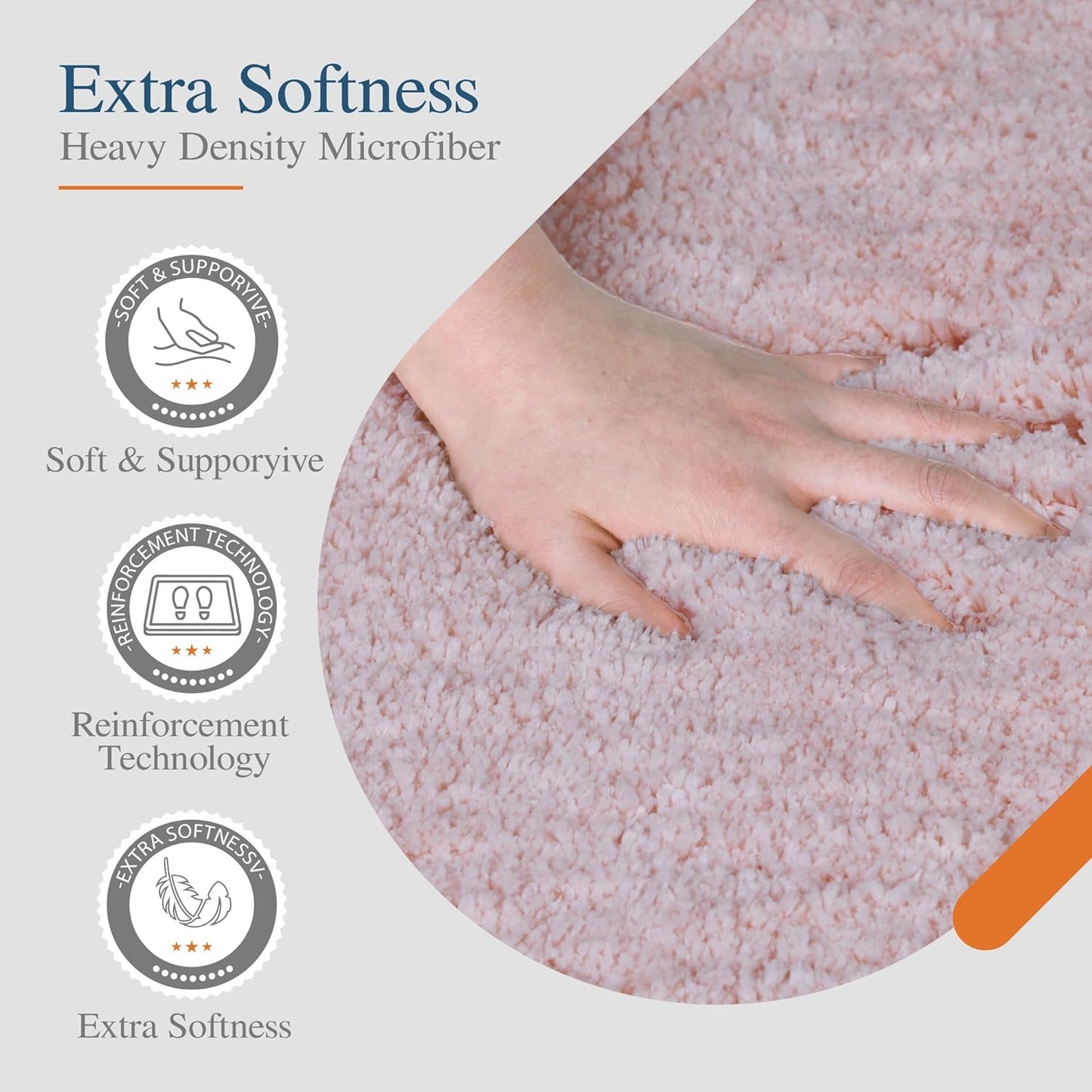 Walensee Large Bathroom Rug (24 x 36, Dusty Pink) Extra Soft and Absorbent Shaggy Bath Mat Machine Washable Microfiber Non Slip Luxury Floor Mat