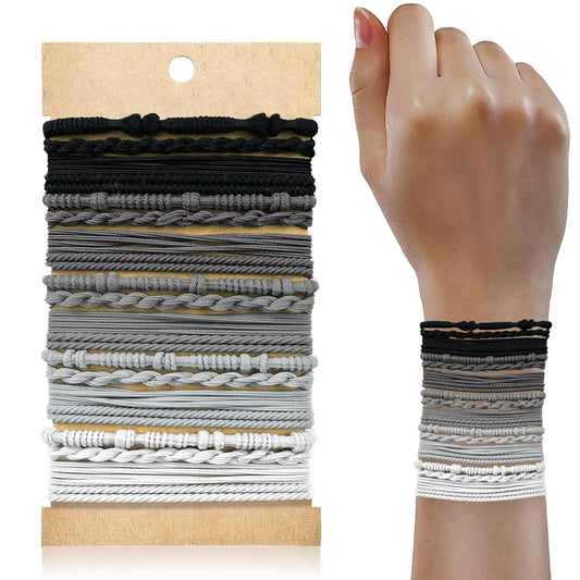 20PCS Boho Hair Accessories, Elastic No-Damage Hair Ties, Cute Bracelets for Women and Girls - All Day Hold for Thick, Thin Hair, and Ponytails