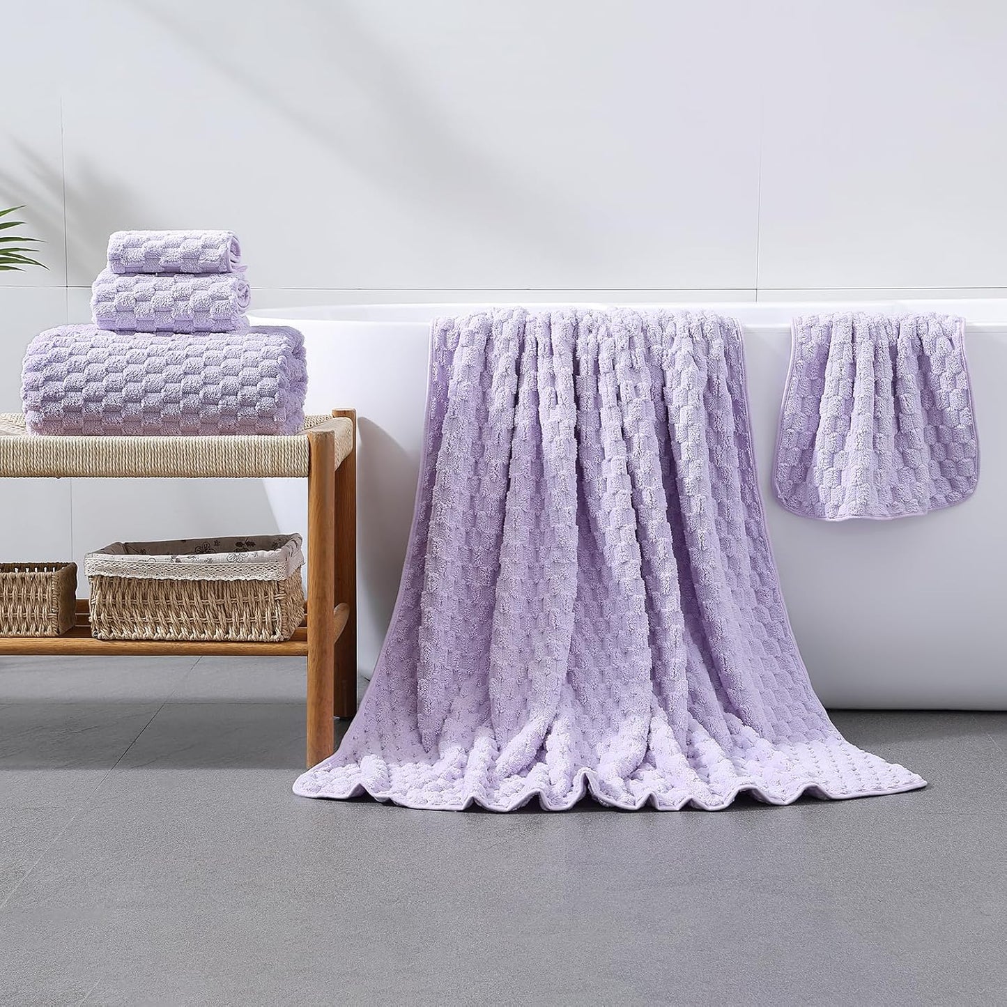 Extra Large Bath Towel Sheet-40x80 Inches Oversized,Super Soft,Quick Dry,Microfiber Shower Towels Highly Absorbent,Plush Bathroom Towels for Adults, Premium Quality (Lavender, 2PCS)