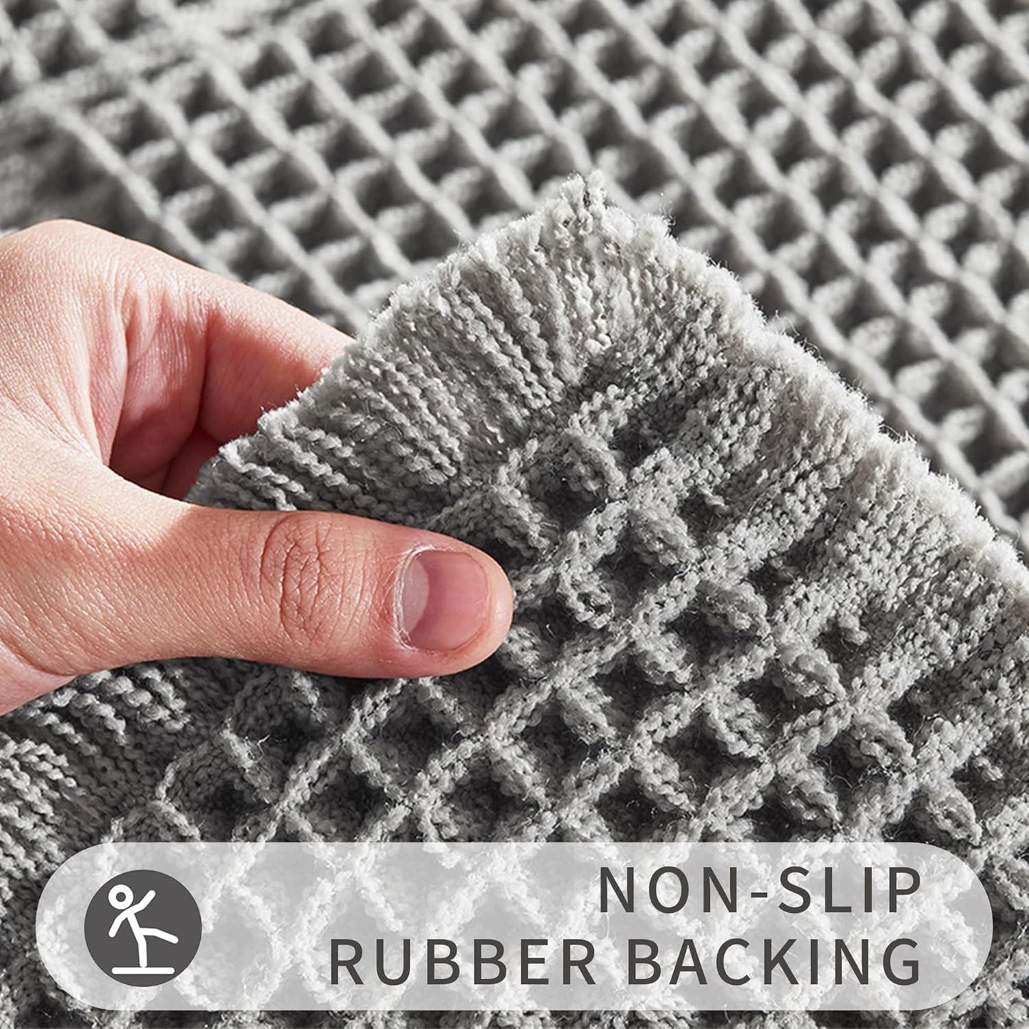 Bathroom Floor Mat,Boho Bathroom Mat,Super Absorbent Bath Rug, Non Slip WashableBathroom Rugs, Quick Dry Shower Mats, Ultra Soft Bath Mat Towel,Grey,18"*30"