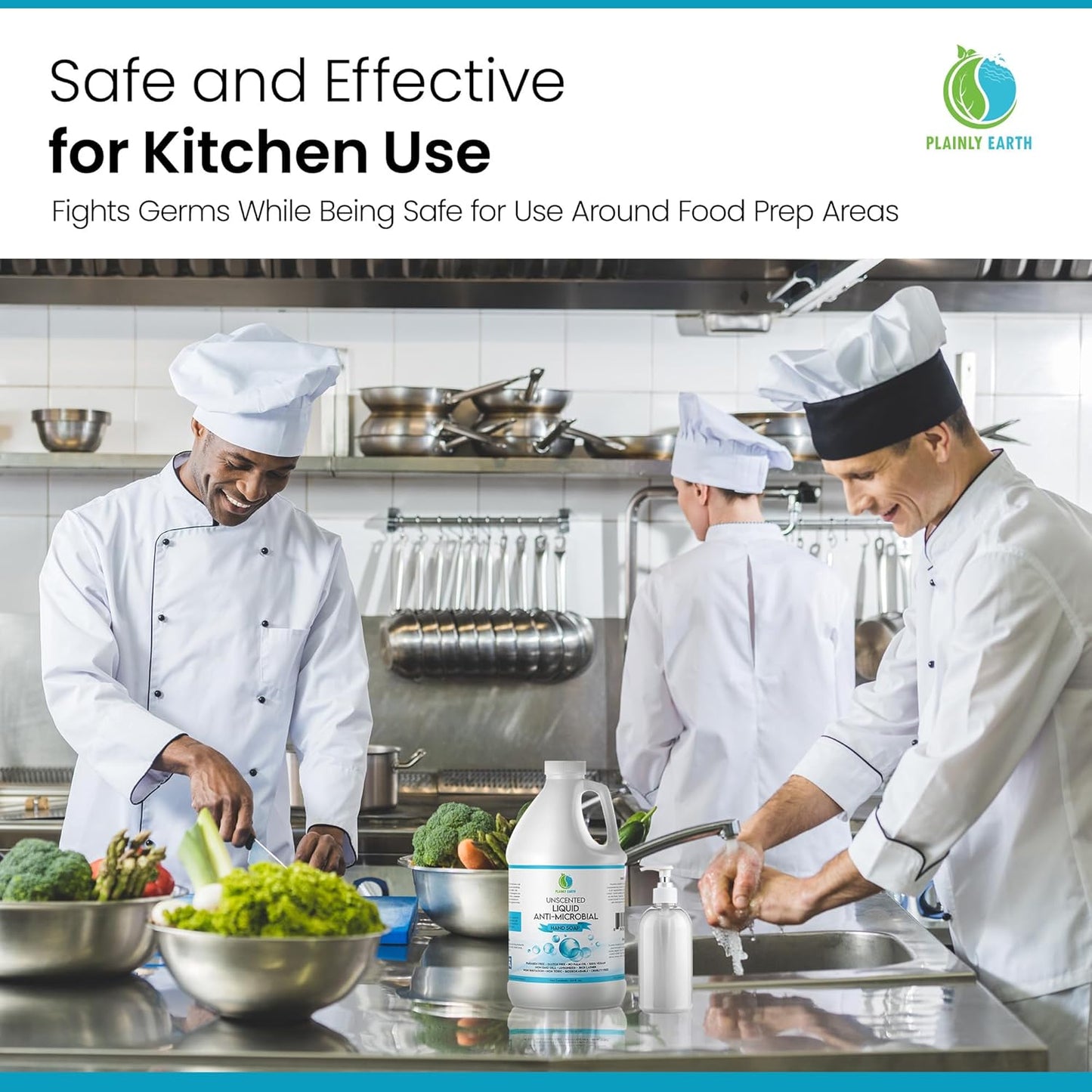 AntiMicrobial Hand Soap, 64 oz Bulk Refill - Antibacterial Hand Soap, Gentle, Moisturizing Hand Soap for Kitchen and Bathroom - Unscented