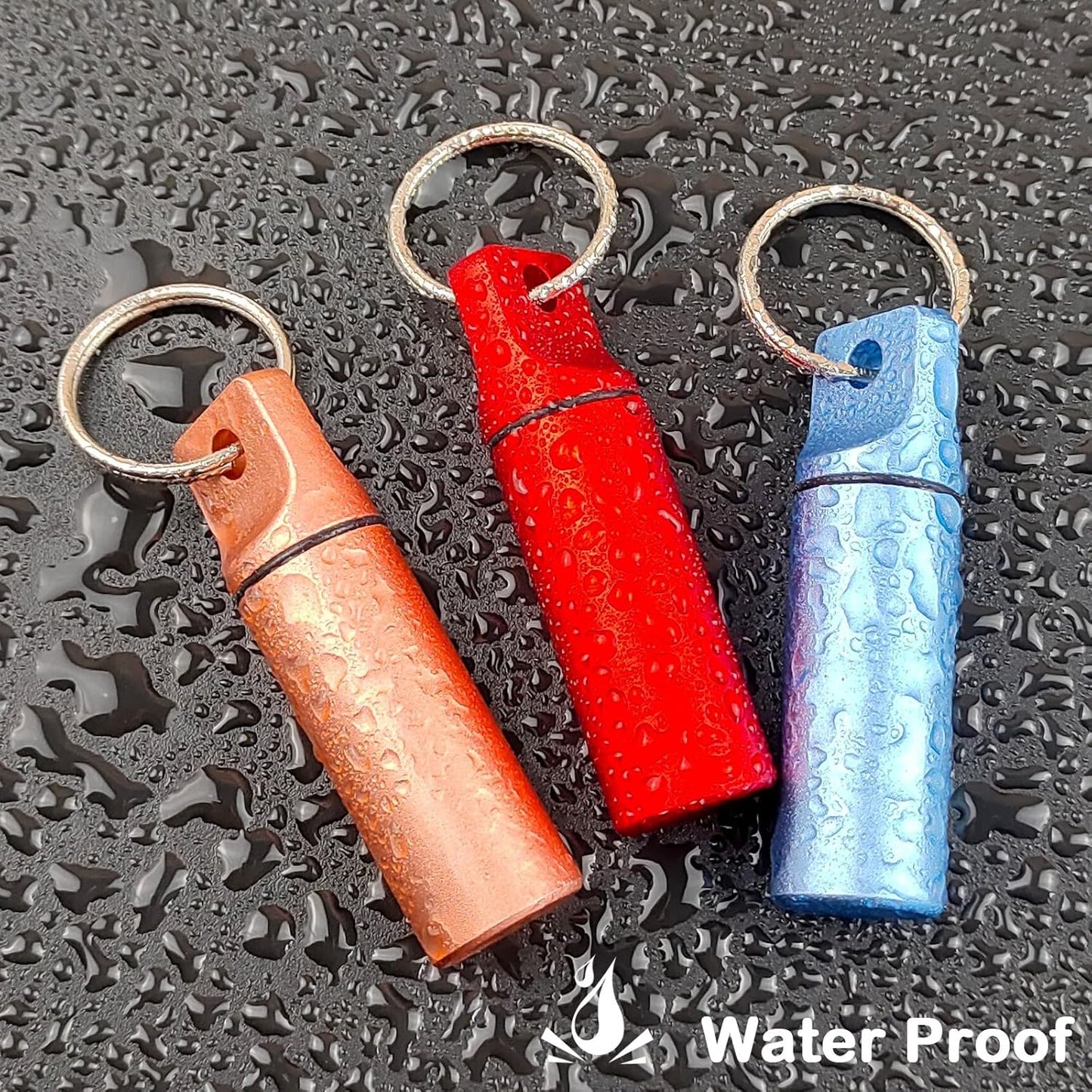 Small Pill Organizer Box Waterproof Keychain Pill Holder Portable Travel Pill Container Metal Case with Keyring for Outdoor Camping Travel