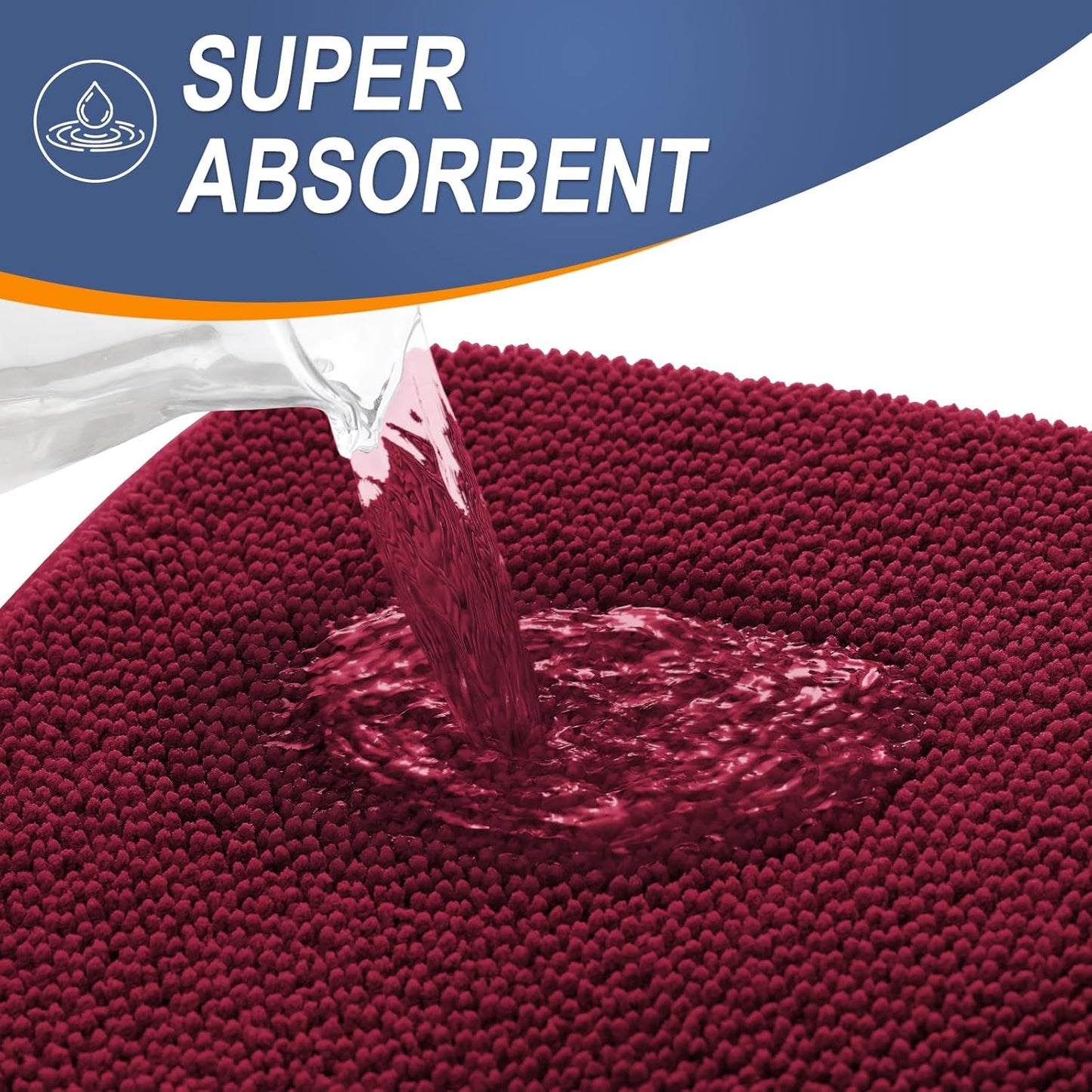 OLANLY Thick Memory Foam Bath Mat Rug 36x24, Extra Soft Absorbent Bathroom Rug, Quick Dry Bath Mats, Non-Slip, Machine Washable Carpet for Bathroom, Tub and Shower, Home Decor Accessories, Burgundy