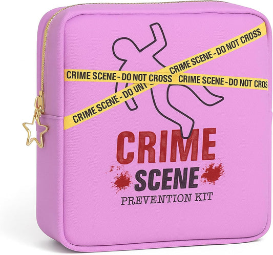 Primo Lines Period Bag for School – Compact Discreet Tampons & Pad Pouch with Waterproof Lining, Cute & Stylish Period Pouches for Teen Girls for School and Travel, First Period Kit (Purple)