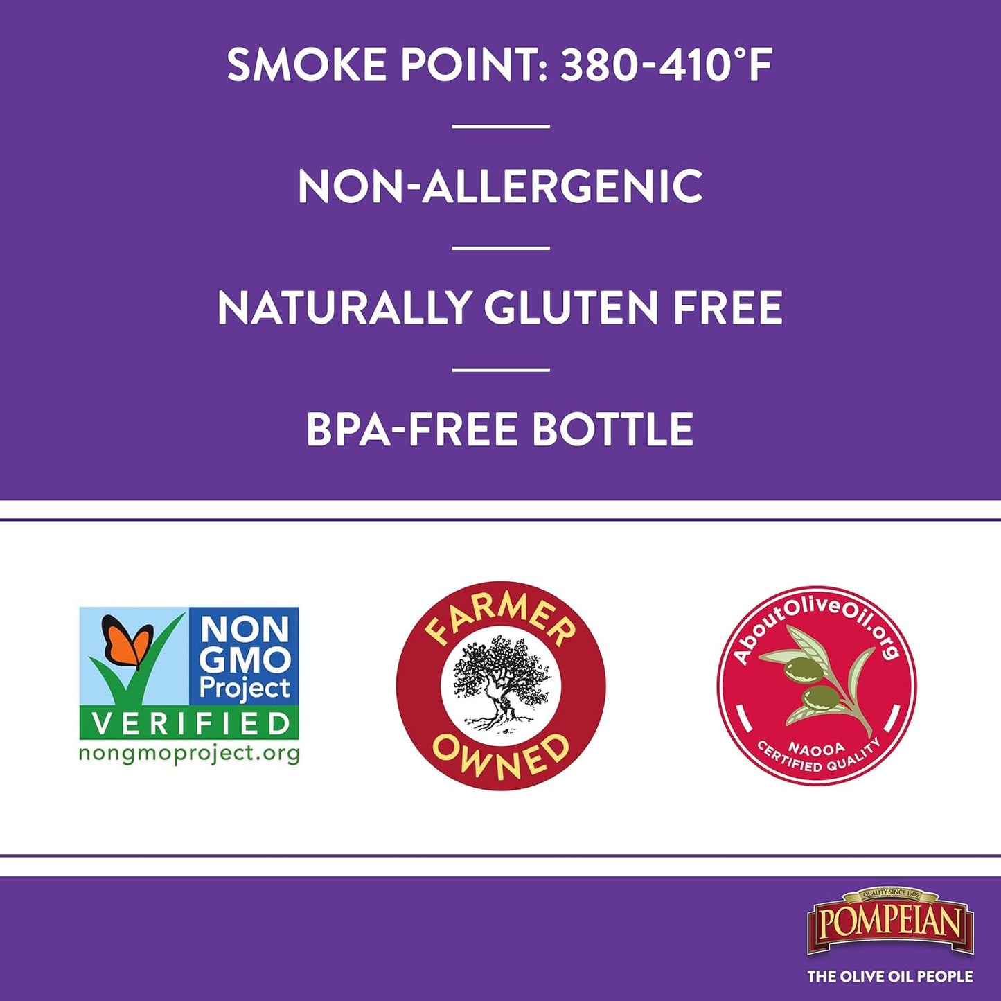 Pompeian Robust Extra Virgin Olive Oil, Contains Polyphenols, First Cold Pressed, 32 Fl Oz